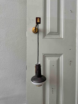 Mid-Century Glass and Wood Sconce, 1950s-SBP-2015910