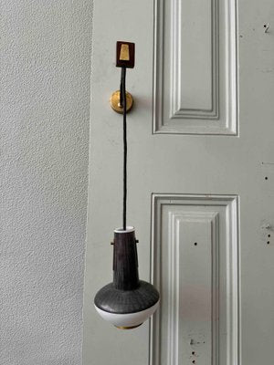 Mid-Century Glass and Wood Sconce, 1950s-SBP-2015910