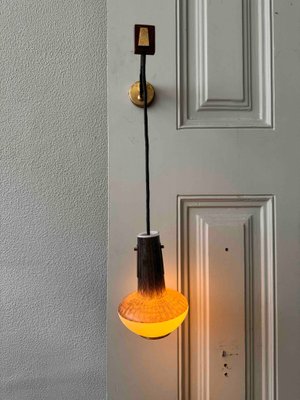 Mid-Century Glass and Wood Sconce, 1950s-SBP-2015910