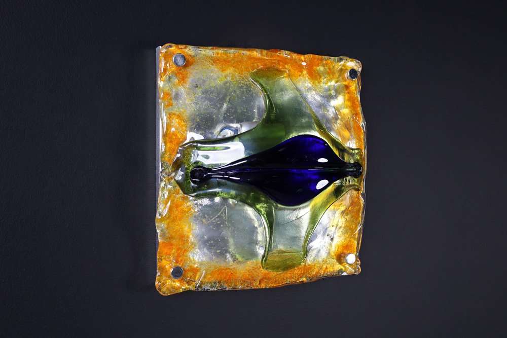 Mid-Century Glass Art Wall Light attributed to Tony Zuccheri for Mazzega, Italy, 1960s