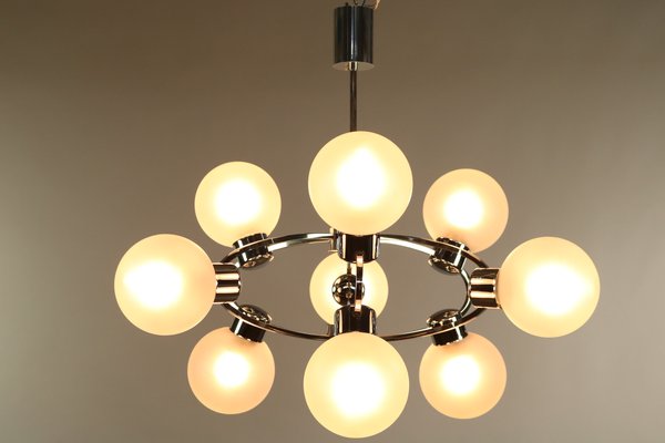 Mid-Century Glass Ball Sputnik Pendant Lamp, 1970s-FUP-691922