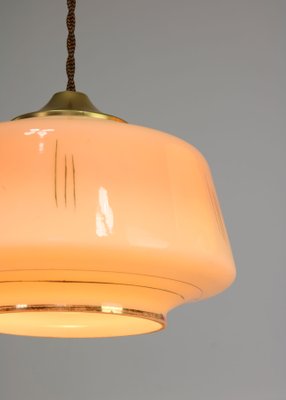 Mid-Century Glass & Brass Pendant Lamp, Set of 2-HGJ-1080193