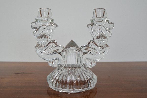 Mid-Century Glass Candlesticks Holder, 1960s-TZ-1342503