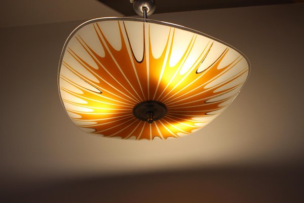 Mid-Century Glass Ceiling Lamp by Napako, 1960s-TZ-1344578