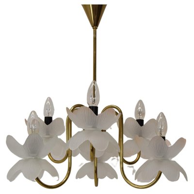 Mid-Century Glass Chandelier, 1970s-TZ-1364711