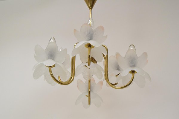 Mid-Century Glass Chandelier, 1970s-TZ-1364711