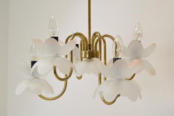 Mid-Century Glass Chandelier, 1970s-TZ-1364711