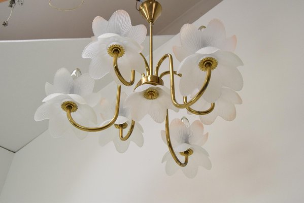 Mid-Century Glass Chandelier, 1970s-TZ-1364711