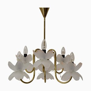 Mid-Century Glass Chandelier, 1970s-TZ-1364711