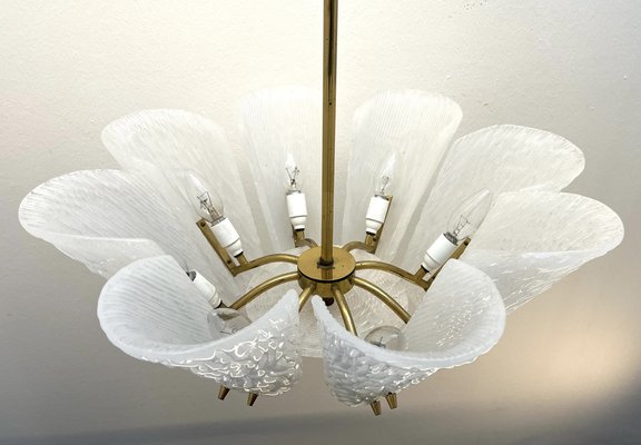 Mid-Century Glass Chandelier attributed to J.T. Kalmar, Austria, 1950s-GLD-1731675