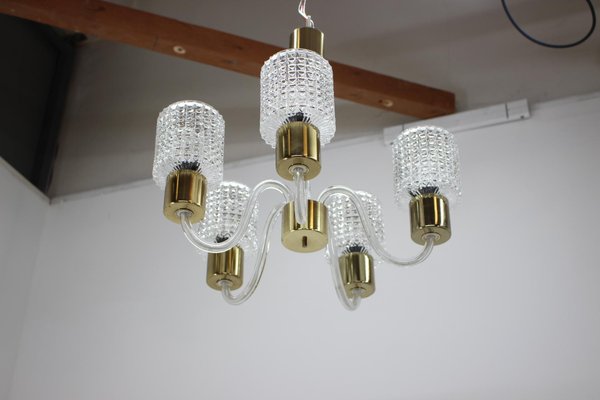 Mid-Century Glass Chandelier from Kamenický Šenov, 1970s-TZ-686129