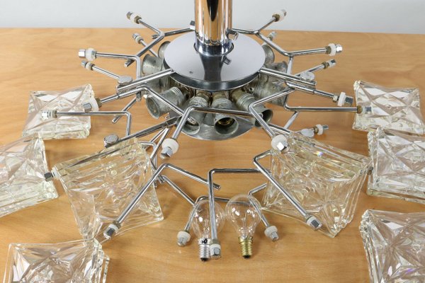 Mid-Century Glass Chandelier from Kinkeldey, 1960s-FUP-658891