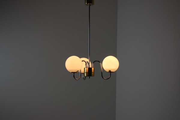 Mid-Century Glass Chandelier from Lidokov, 1960s-TZ-750458