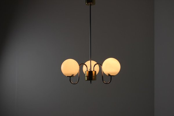 Mid-Century Glass Chandelier from Lidokov, 1960s-TZ-750458