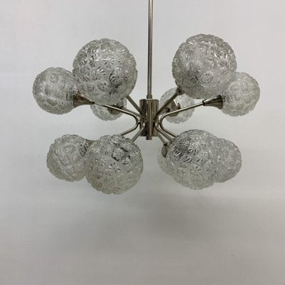 Mid-Century Glass Chandelier Hanging Lamp, 1970s-BGP-1442365