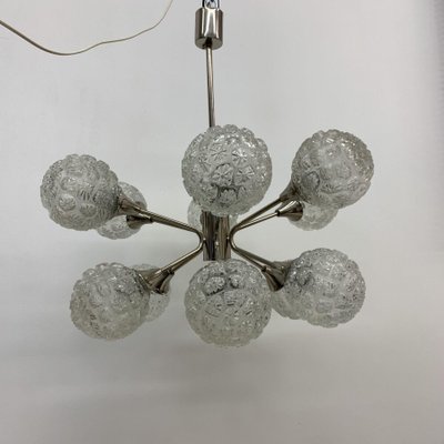 Mid-Century Glass Chandelier Hanging Lamp, 1970s-BGP-1442365