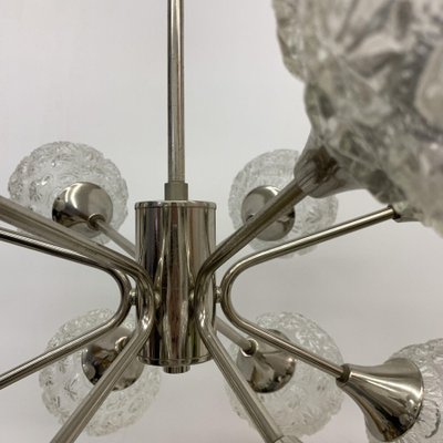 Mid-Century Glass Chandelier Hanging Lamp, 1970s-BGP-1442365