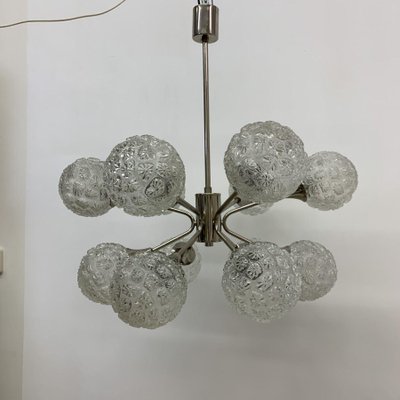 Mid-Century Glass Chandelier Hanging Lamp, 1970s-BGP-1442365