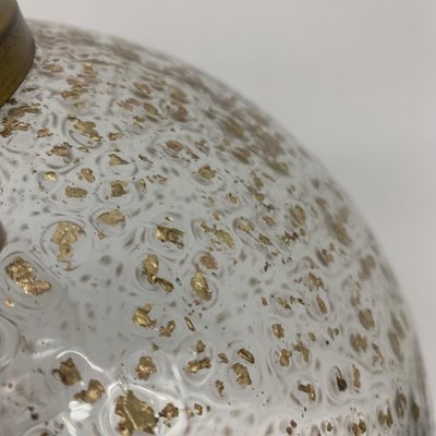 Mid-Century Glass Globe Hanging Lamp with Gold Flakes, 1970s-BGP-1155278