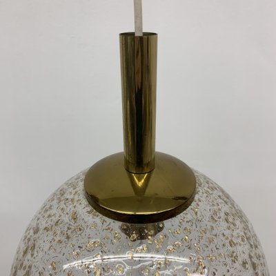 Mid-Century Glass Globe Hanging Lamp with Gold Flakes, 1970s-BGP-1155278