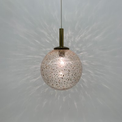 Mid-Century Glass Globe Hanging Lamp with Gold Flakes, 1970s-BGP-1155278