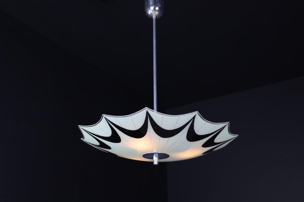 Mid-Century Glass Hanging Pendant Lamp, 1958-TRW-1725839