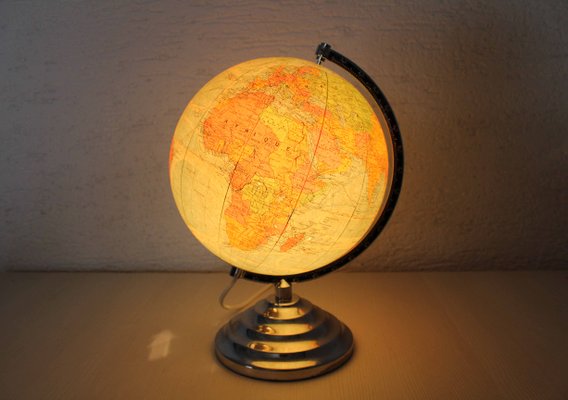 Mid-Century Glass Illuminated Globe from Perrina, France-BQF-1718082