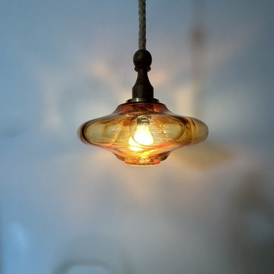 Mid-Century Glass Pendant Lamp, 1970s-BGP-1719576