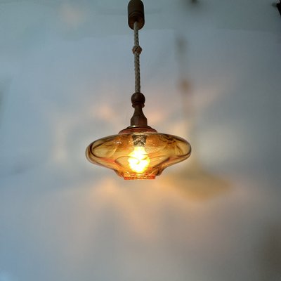 Mid-Century Glass Pendant Lamp, 1970s-BGP-1719576