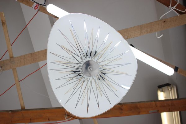 Mid-Century Glass Pendant Lamp from Inva Litoměřice, 1970s-TZ-694421