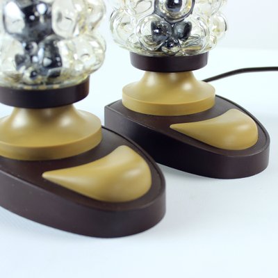 Mid-Century Glass & Plastic Table Lamps, Czechoslovakia, 1960s, Set of 2-UL-1192053