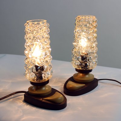 Mid-Century Glass & Plastic Table Lamps, Czechoslovakia, 1960s, Set of 2-UL-1192053