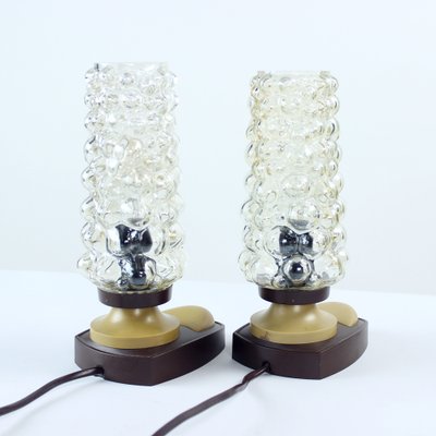 Mid-Century Glass & Plastic Table Lamps, Czechoslovakia, 1960s, Set of 2-UL-1192053