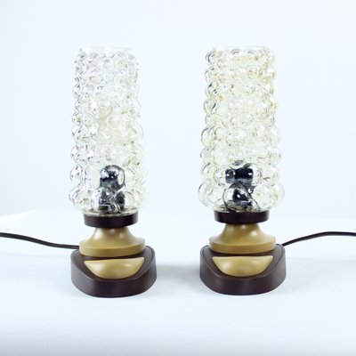 Mid-Century Glass & Plastic Table Lamps, Czechoslovakia, 1960s, Set of 2-UL-1192053