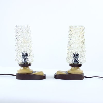 Mid-Century Glass & Plastic Table Lamps, Czechoslovakia, 1960s, Set of 2-UL-1192053