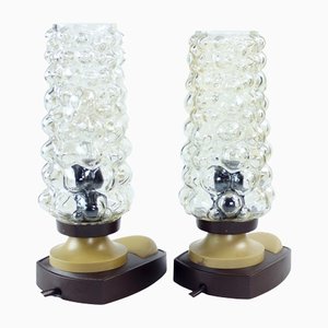 Mid-Century Glass & Plastic Table Lamps, Czechoslovakia, 1960s, Set of 2-UL-1192053