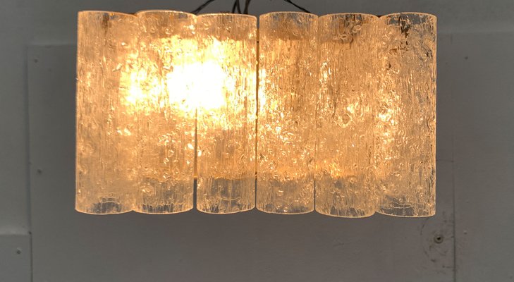 Mid-Century Glass Square Ceiling Lamp from Doria Leuchten, 1960s-UAH-1571109