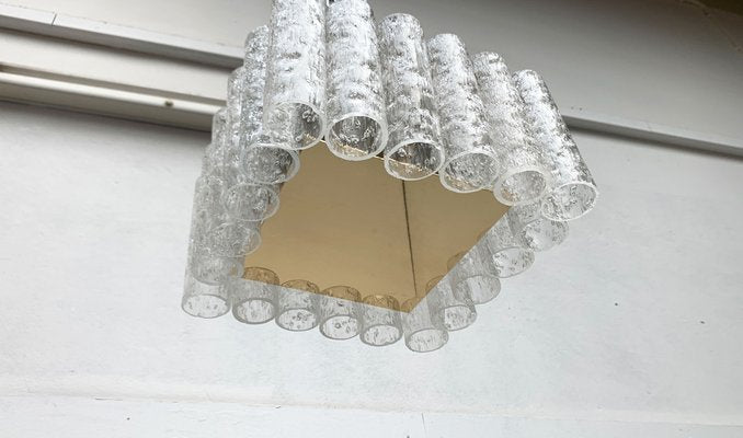 Mid-Century Glass Square Ceiling Lamp from Doria Leuchten, 1960s-UAH-1571109