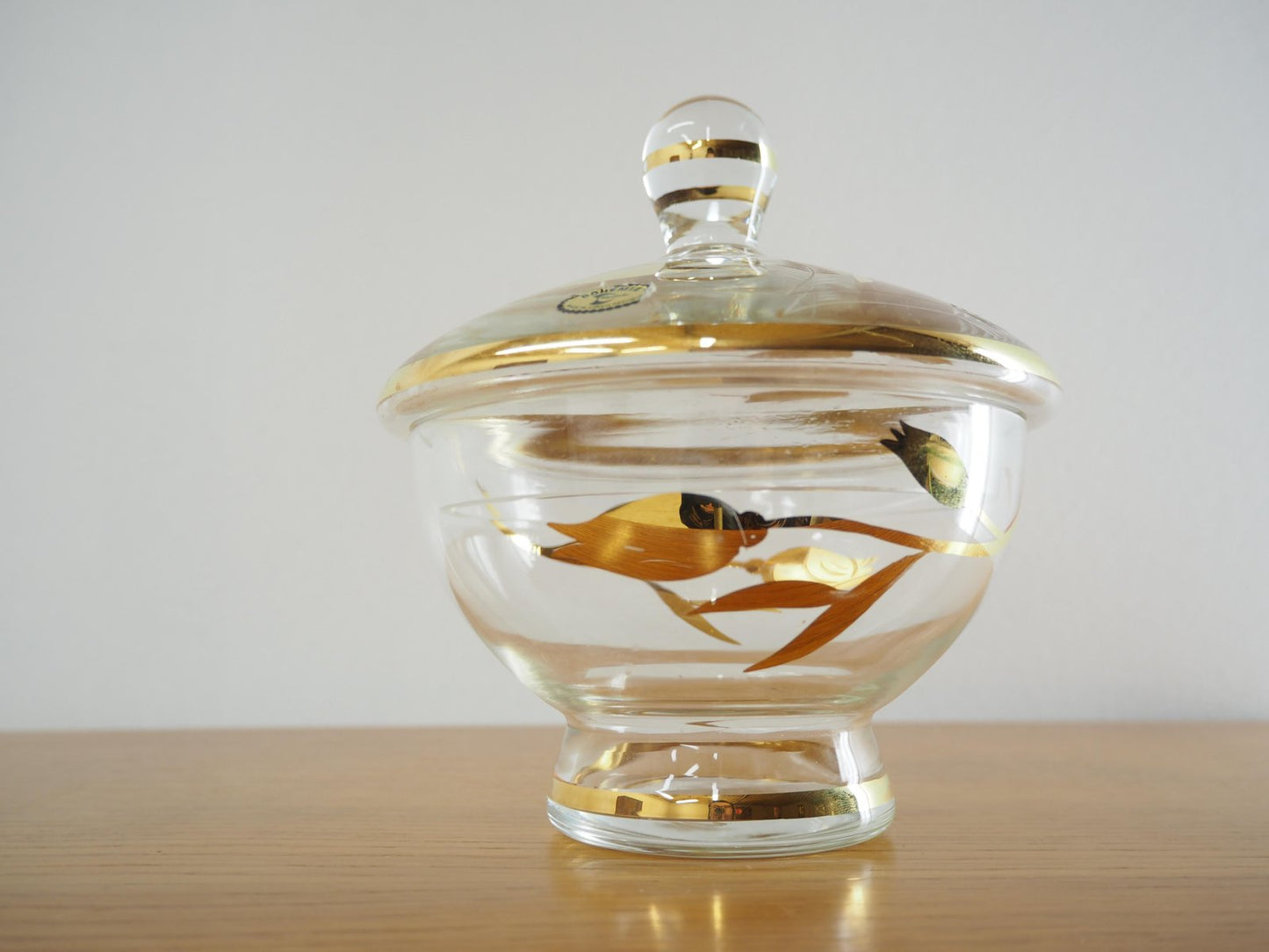 Mid-Century Glass Sugar Bowl from Bohemia Crystal, Czechoslovakia, 1950s