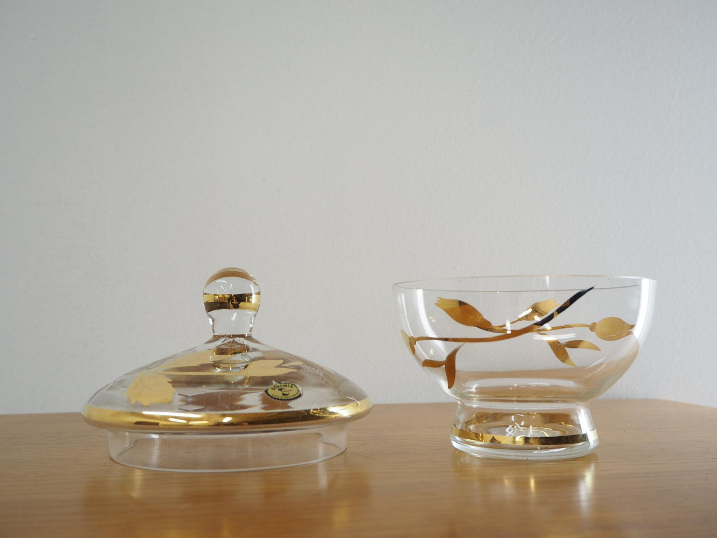 Mid-Century Glass Sugar Bowl from Bohemia Crystal, Czechoslovakia, 1950s