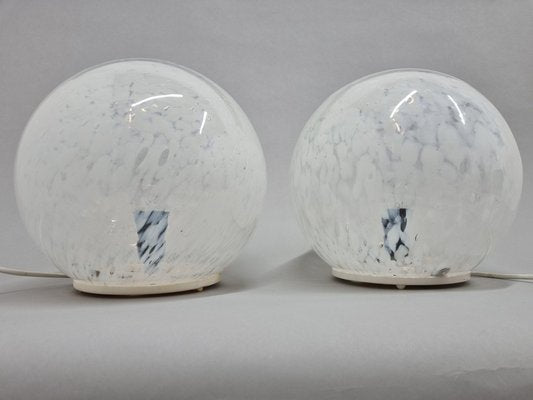 Mid-Century Glass Table Lamp, 1970s, Set of 2-TZ-1181301