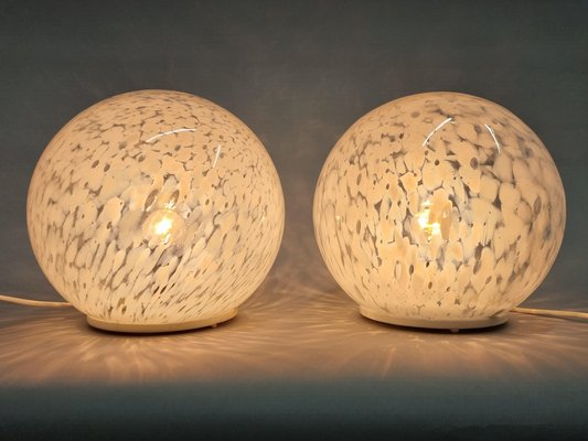 Mid-Century Glass Table Lamp, 1970s, Set of 2-TZ-1181301