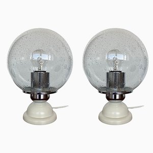 Mid-Century Glass Table Lamps, 1980s, Set of 2-TZ-1179540