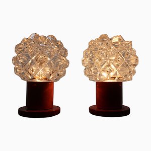 Mid-Century Glass Table Lamps from Kamenicky Senov, 1970s, Set of 2-TZ-745580