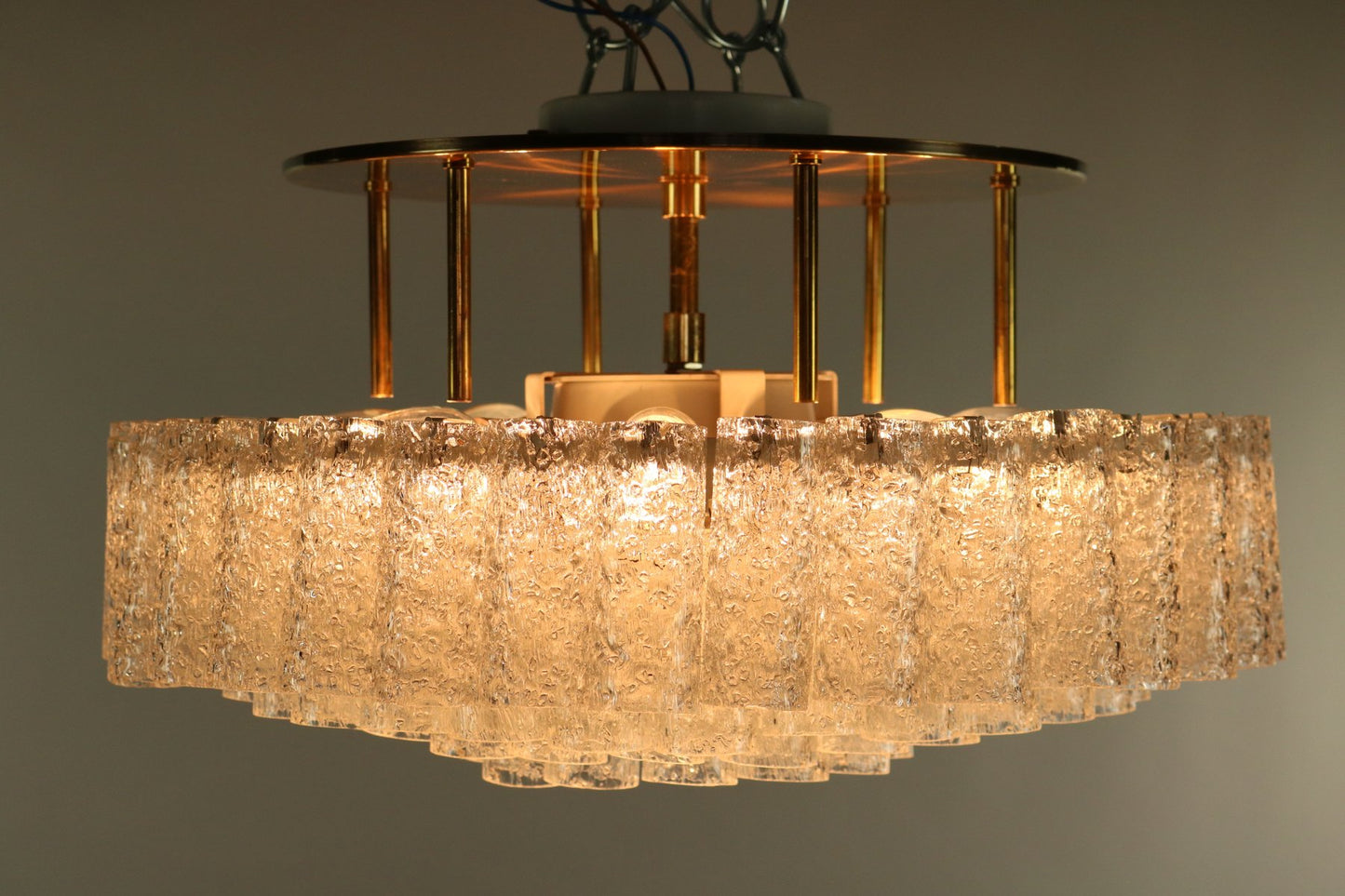 Mid-Century Glass Tube Flush Mount Ceiling Lamp from Doria Leuchten