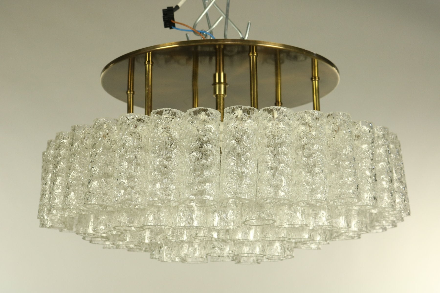 Mid-Century Glass Tube Flush Mount Ceiling Lamp from Doria Leuchten