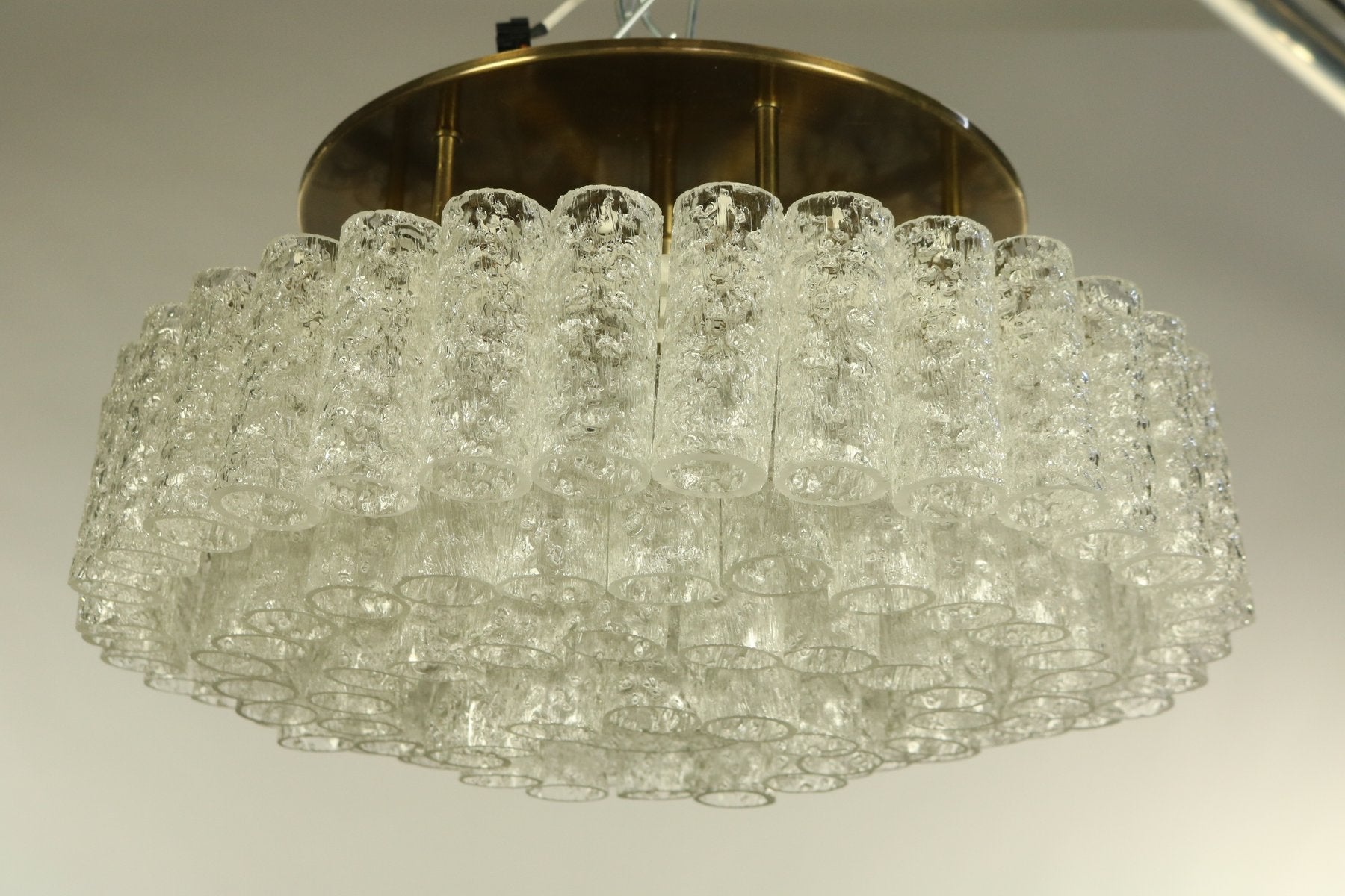 Mid-Century Glass Tube Flush Mount Ceiling Lamp from Doria Leuchten