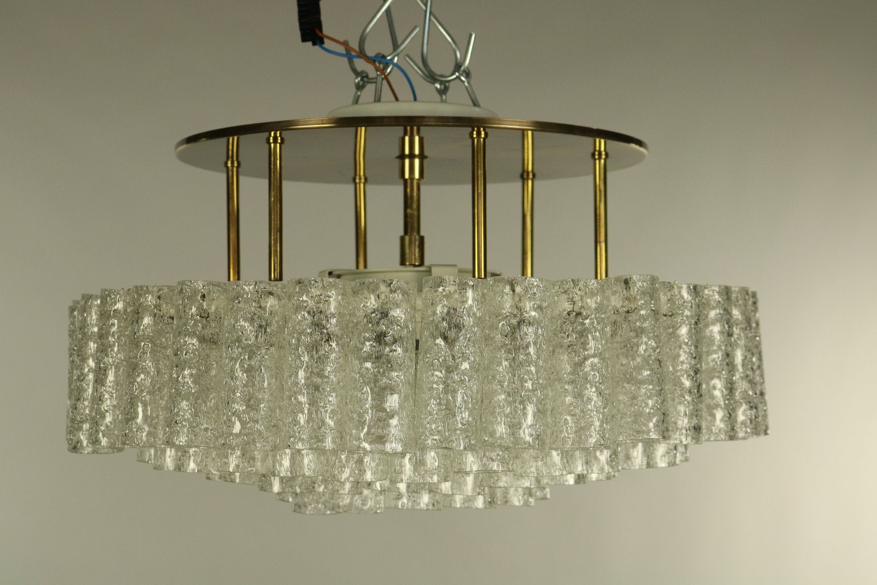 Mid-Century Glass Tube Flush Mount Ceiling Lamp from Doria Leuchten