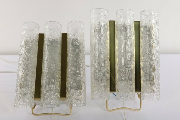 Mid-Century Glass Tube Sconces from Doria Leuchten, 1960s, Set of 2-FUP-691933