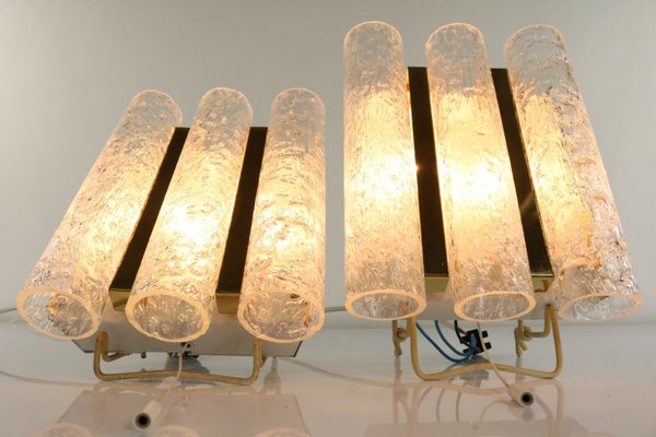 Mid-Century Glass Tube Sconces from Doria Leuchten, 1960s, Set of 2-FUP-691933